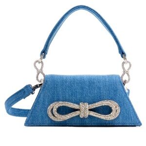 Blue denim hand bag.